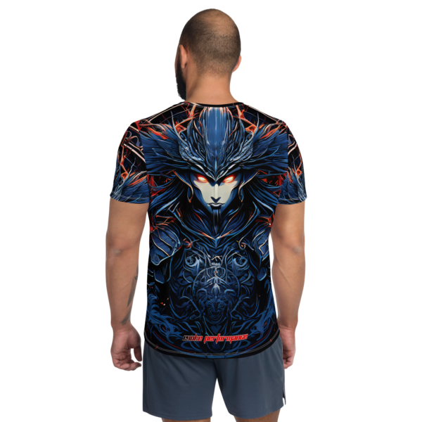 "All-Over Print Men's Athletic T-Shirt – Infernal Sentinel Design by EVOKE Performance" - Image 3