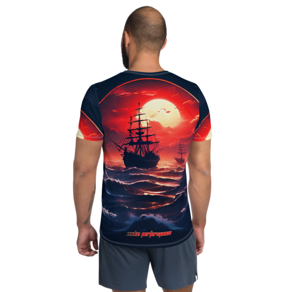 Crimson Voyage All-Over Print Men's Athletic T-Shirt – EVOKE Performance - Image 3