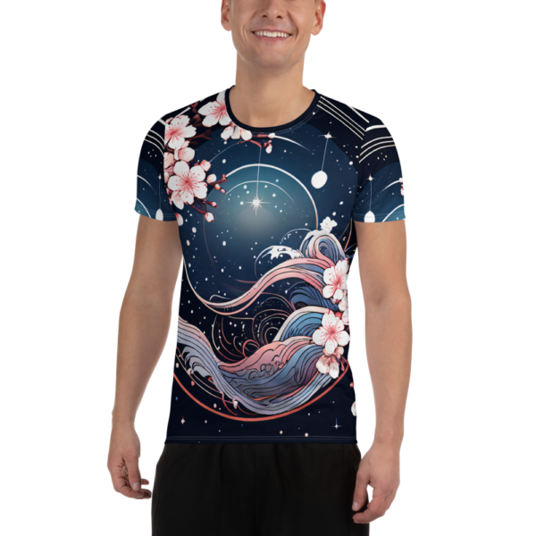 Men's All-Over Print Athletic T-Shirt – Celestial Blossoms Design by EVOKE Performance - Image 2