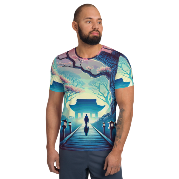 "Path to Serenity" All-Over Print Men's Athletic T-Shirt – EVOKE Performance Collection - Image 2