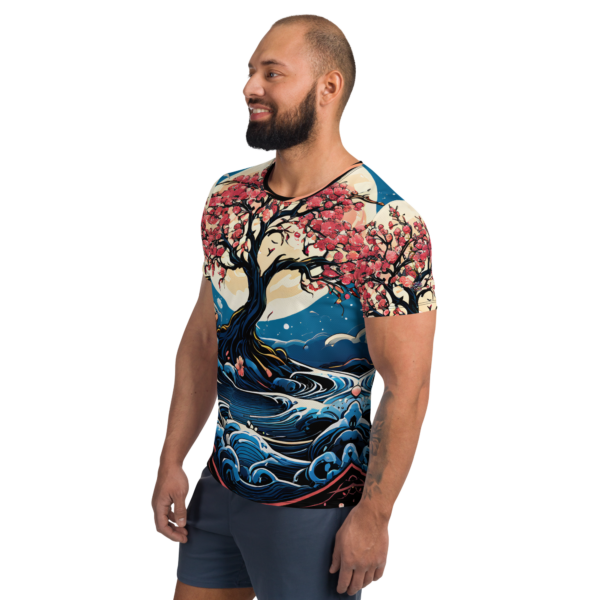 Lunar Blossom All-Over Print Men's Athletic T-Shirt – EVOKE Performance Activewear - Image 4