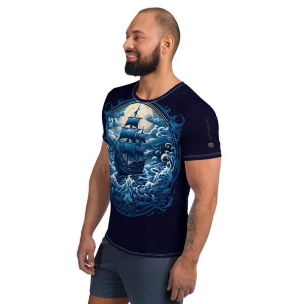 Men's All-Over Print Athletic T-Shirt – Stormbound Galleon Design - Image 4