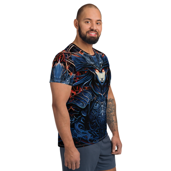 "All-Over Print Men's Athletic T-Shirt – Infernal Sentinel Design by EVOKE Performance"