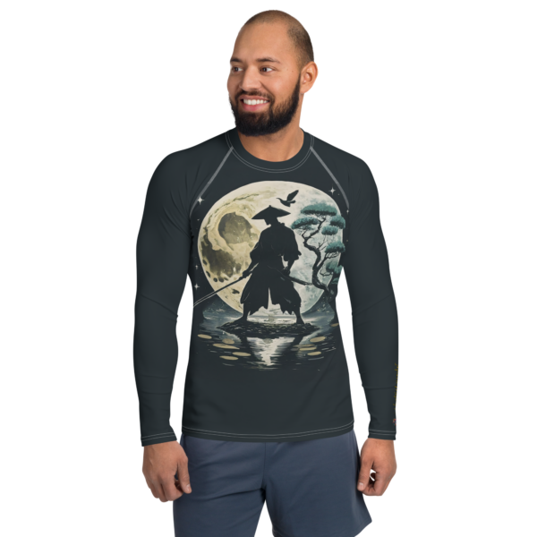 Moonlit Samurai All-Over Print Men's Rash Guard with UPF 50+ - Image 2