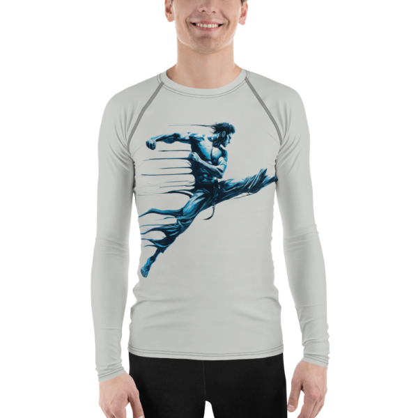 All-Over Print Men's Rash Guard - Dynamic Martial Arts Flow Design - Image 2