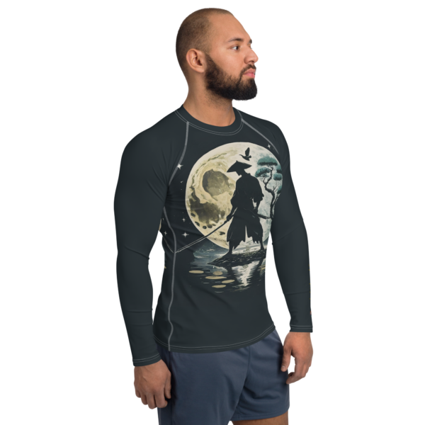 Moonlit Samurai All-Over Print Men's Rash Guard with UPF 50+