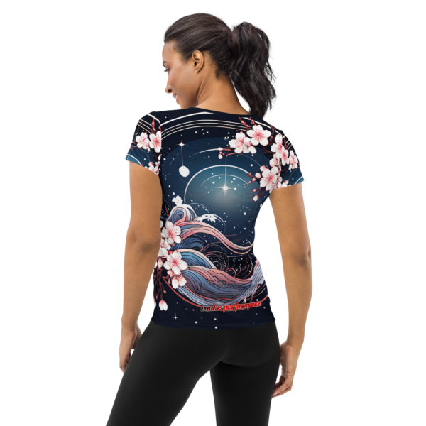 Women's All-Over Print Athletic T-Shirt – Celestial Blossoms Design by EVOKE Performance - Image 3