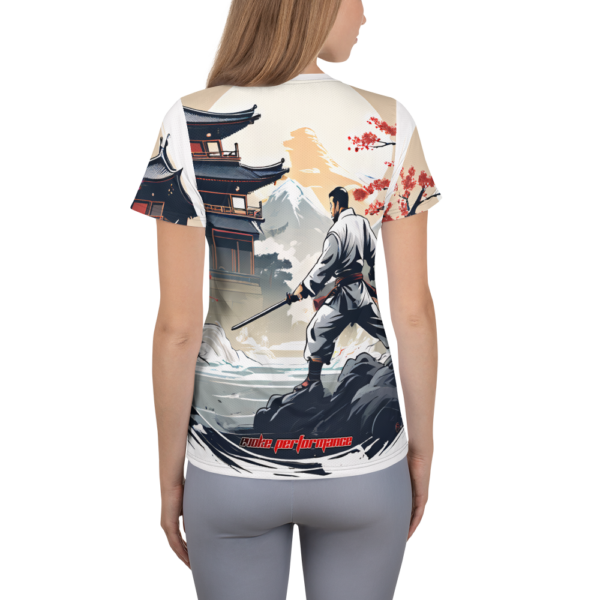 All-Over Print Women's Athletic T-Shirt – The Samurai's Resolve Design by EVOKE Performance - Image 3