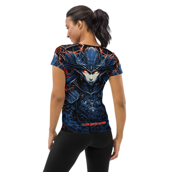 All-Over Print Women's Athletic T-Shirt – Infernal Sentinel Design by EVOKE Performance - Image 3