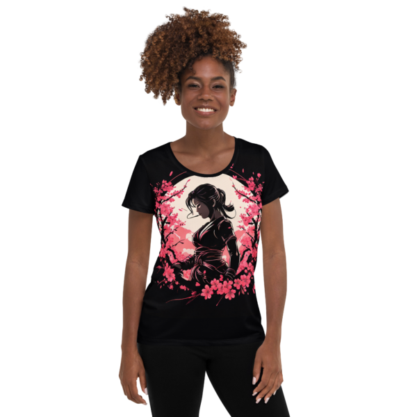 Women's All-Over Print Athletic T-Shirt – Blossoms of Discipline Design by EVOKE Performance - Image 2