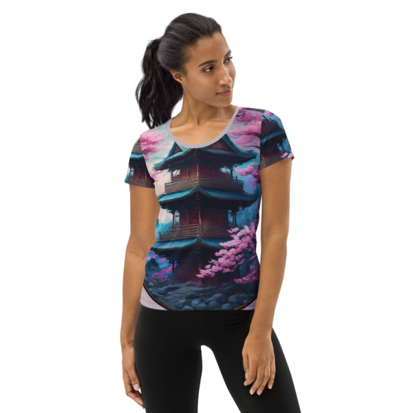 Whispers of Sakura: All-Over Print Women's Rash Guard – EVOKE Performance Wear - Image 2