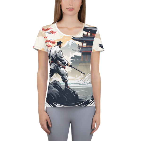 All-Over Print Women's Athletic T-Shirt – The Samurai's Resolve Design by EVOKE Performance - Image 2