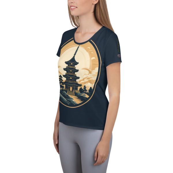 Serenity in the Rising Sun Women’s All-Over Print Athletic T-Shirt