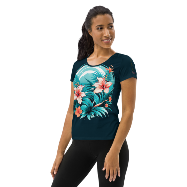 Hibiscus Harmony All-Over Print Women's Athletic T-Shirt