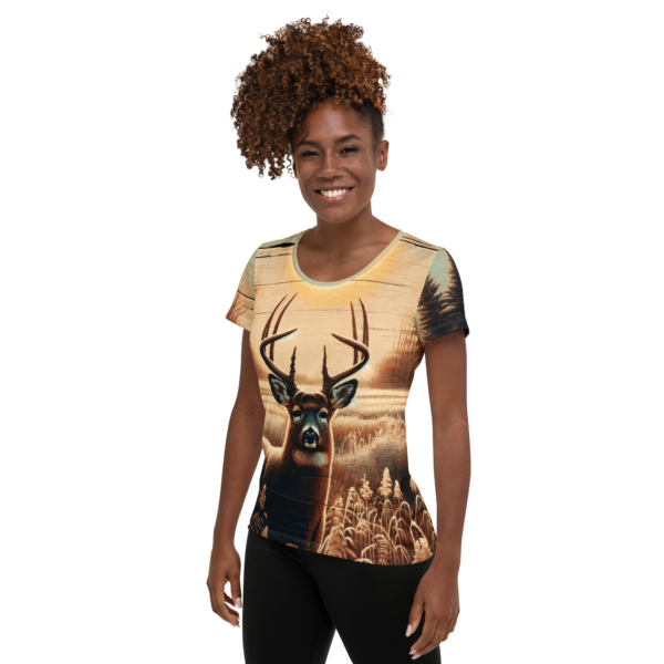 Whitetail Sunrise All-Over Print Women's Athletic T-Shirt