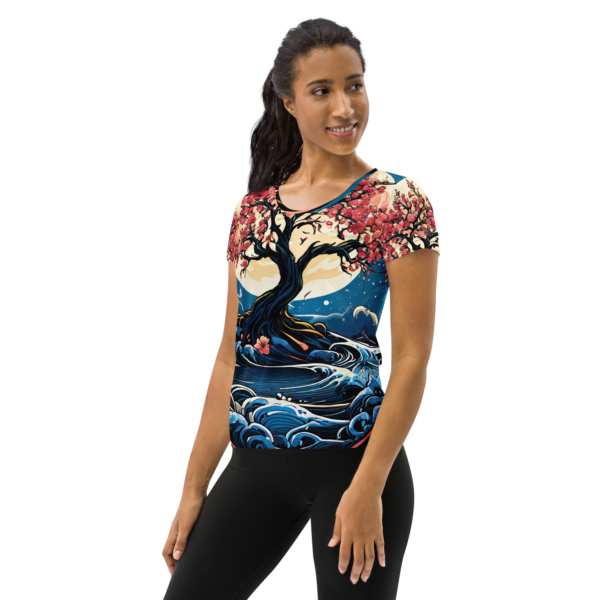 Lunar Blossom All-Over Print Women's Athletic T-Shirt – EVOKE Performance Training Apparel