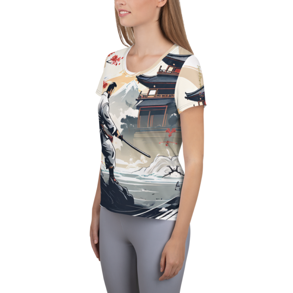 All-Over Print Women's Athletic T-Shirt – The Samurai's Resolve Design by EVOKE Performance