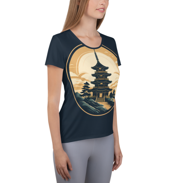 Serenity in the Rising Sun Women’s All-Over Print Athletic T-Shirt - Image 4