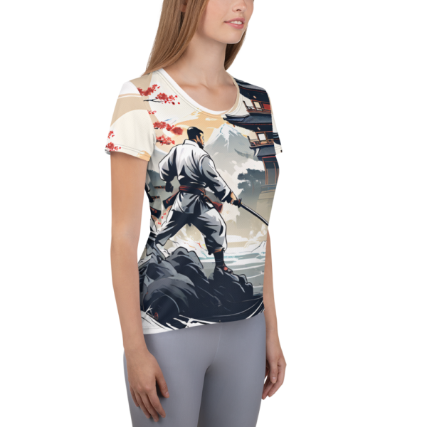 All-Over Print Women's Athletic T-Shirt – The Samurai's Resolve Design by EVOKE Performance - Image 4