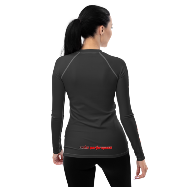 Cherry Blossom Samurai All-Over Print Women's Rash Guard with Inspirational Quote – EVOKE Performance - Image 3