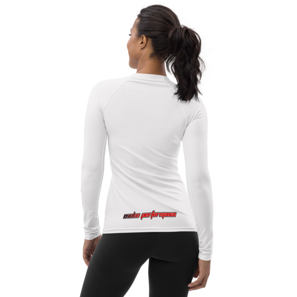 Women's All-Over Print Rash Guard – The Samurai's Resolve Design by EVOKE Performance - Image 3