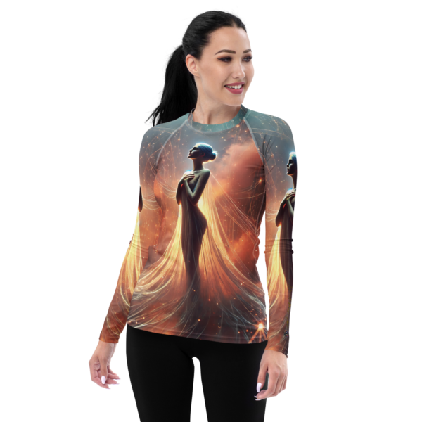 All-Over Print Women's Rash Guard – Luminous Reverie Design by EVOKE Performance - Image 2