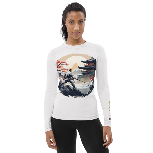 Women's All-Over Print Rash Guard – The Samurai's Resolve Design by EVOKE Performance - Image 2