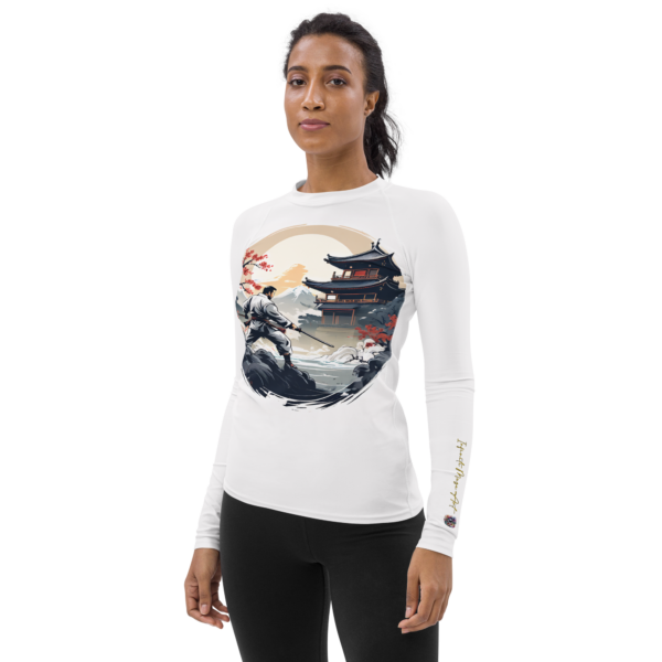 Women's All-Over Print Rash Guard – The Samurai's Resolve Design by EVOKE Performance