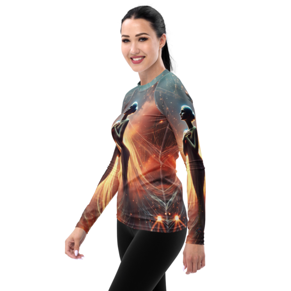 All-Over Print Women's Rash Guard – Luminous Reverie Design by EVOKE Performance