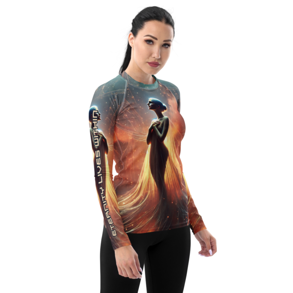 All-Over Print Women's Rash Guard – Luminous Reverie Design by EVOKE Performance - Image 4