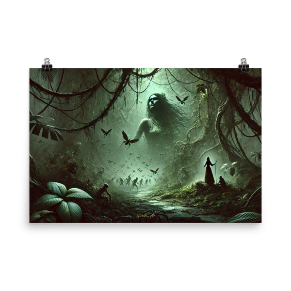 Mystical Forest Deity Matte Poster – 24x36in Japanese Paper Wall Art