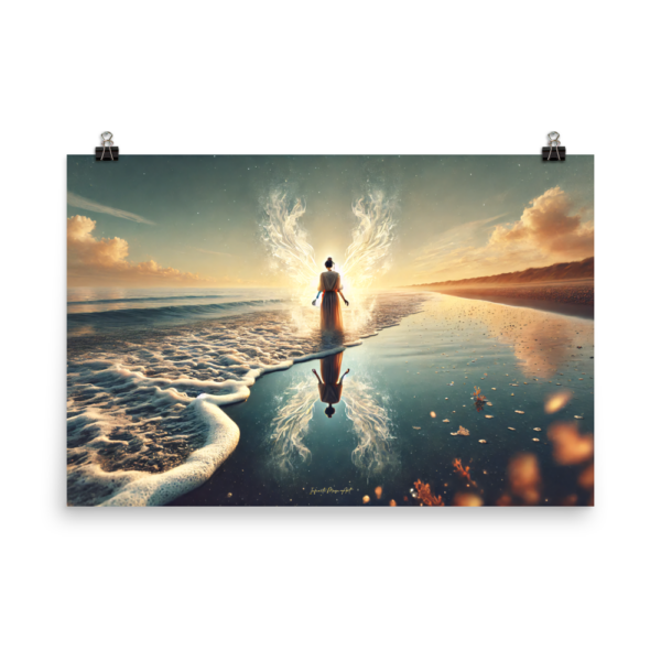 Celestial Dawn Enhanced Matte Paper Poster – 24x36in Ethereal Beach Artwork