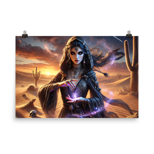 Desert Sorceress Enhanced Matte Paper Poster – 24x36in Mystical Art Print