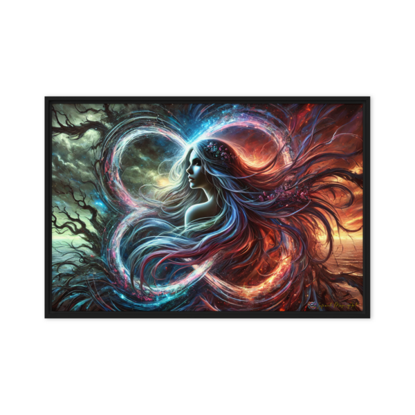 Eternal Tides Framed Canvas Print – 24x36in Black Frame Version