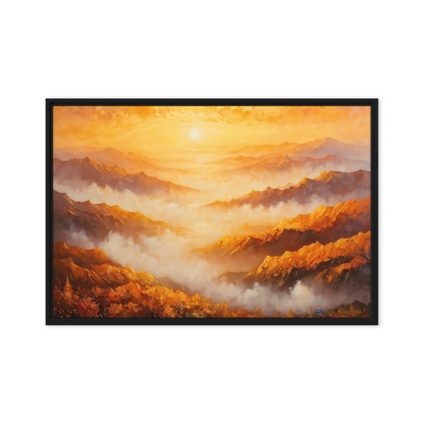 Embers of the Eternal Horizon Framed Canvas Print (24x36in) - Black Frame