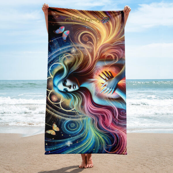 Aurora's Embrace Sublimated Beach Towel – EVOKE Performance Vibrant Design - Image 2