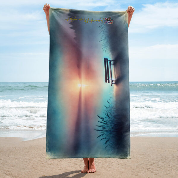 Tranquil Dawn Sublimated Beach Towel – EVOKE Performance Serene Design - Image 2