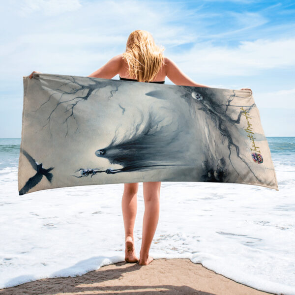 Warden of the Forsaken Vale: Gothic Sublimated Beach Towel - Image 2