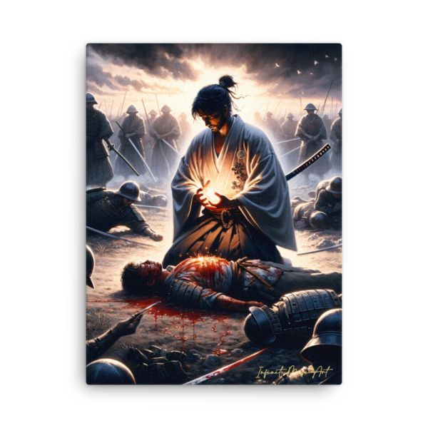 Final Oath Samurai Thin Canvas Print – 18x24in Inspirational Wall Art