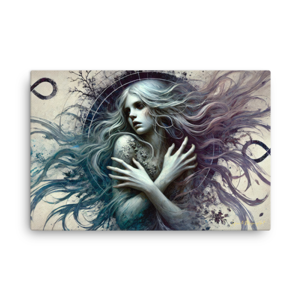 Spectral Elegy: Ethereal Muse 24x36 Inch Slim Canvas Art Print